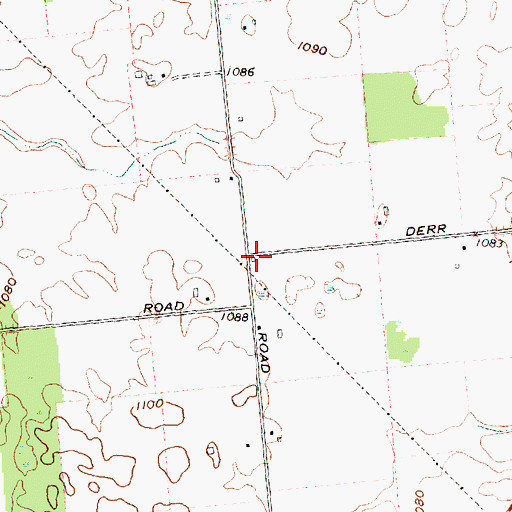 Topographic Map of Derrs School (historical), OH