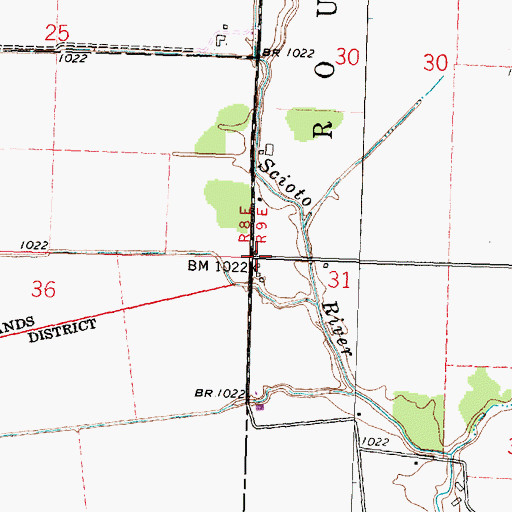 Topographic Map of East Lynn School (historical), OH