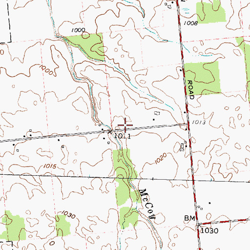 Topographic Map of Elmwood School (historical), OH