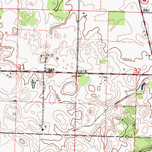 Topographic Map of Eureka School (historical), OH