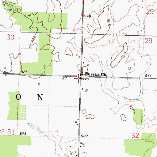 Topographic Map of Eureka School (historical), OH
