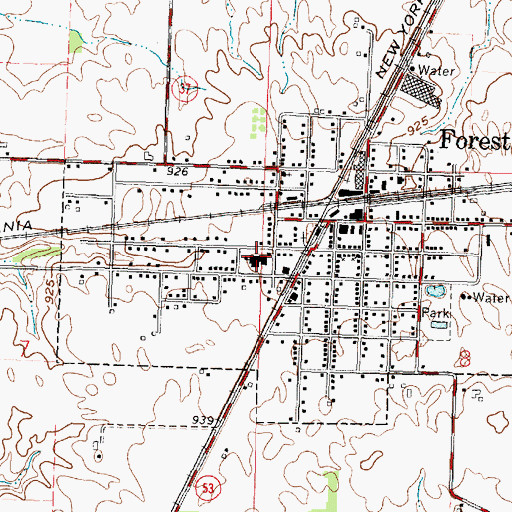 Topographic Map of Forest Elementary School, OH