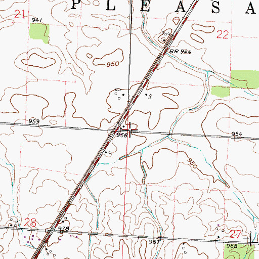 Topographic Map of Greenleaf School (historical), OH