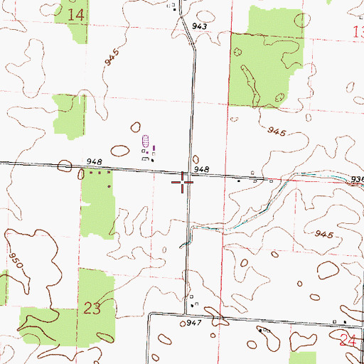 Topographic Map of Greenwood School (historical), OH