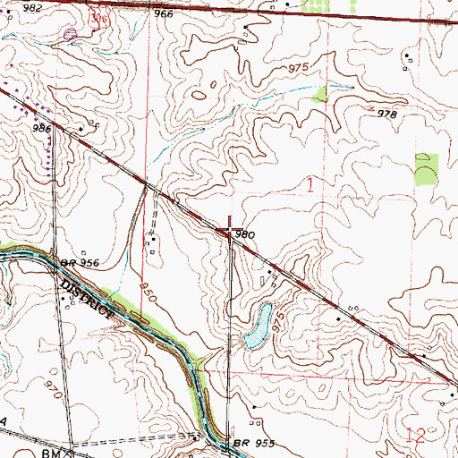 Topographic Map of Henpeck School (historical), OH