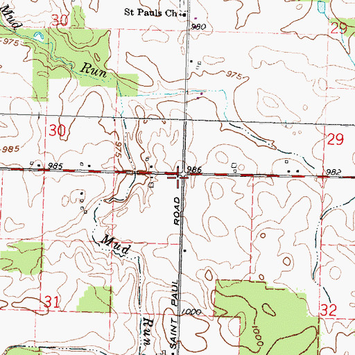 Topographic Map of Klinger School (historical), OH