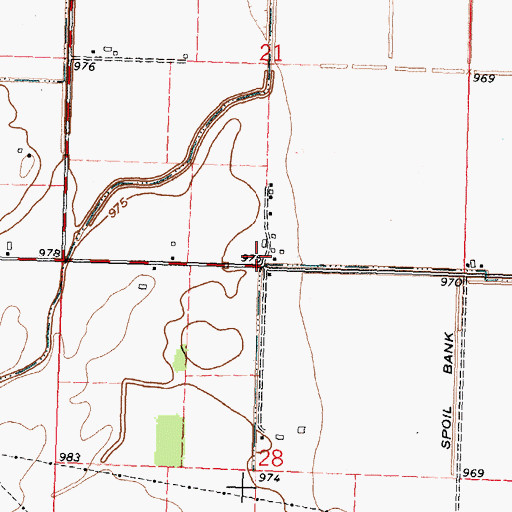 Topographic Map of Lone Oak School (historical), OH