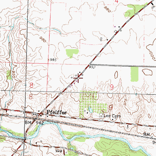 Topographic Map of Pisgah School (historical), OH