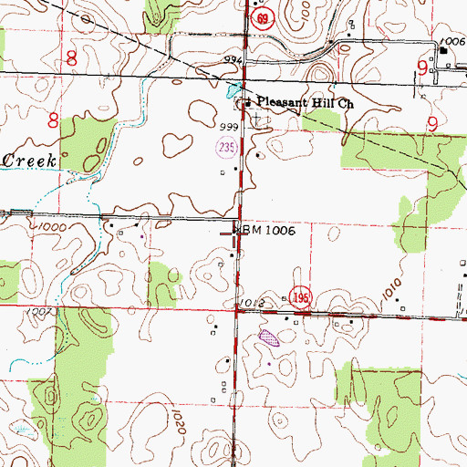 Topographic Map of Pleasant Hill School (historical), OH
