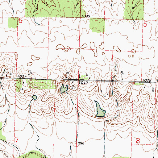 Topographic Map of Thompson School (historical), OH