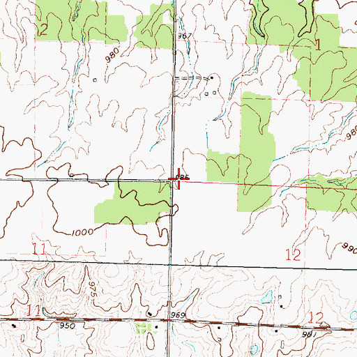 Topographic Map of Ward School (historical), OH