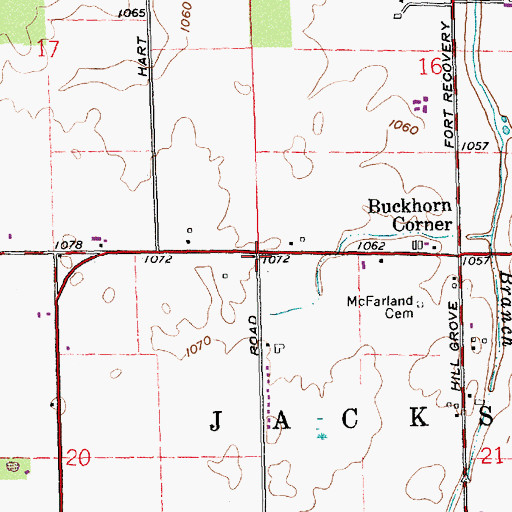 Topographic Map of Bennett School (historical), OH