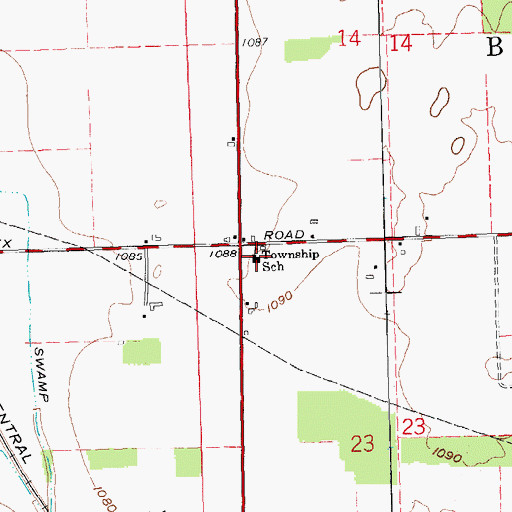 Topographic Map of Butler Middle School, OH