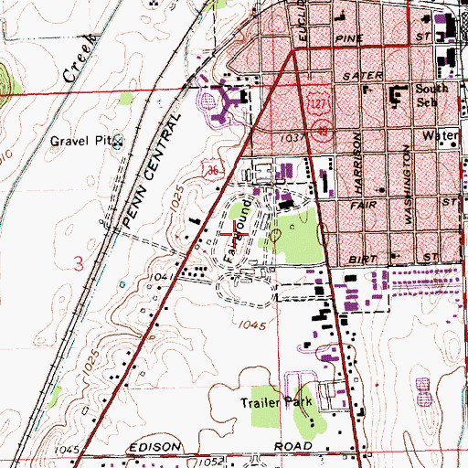 Topographic Map of Darke County Fairgrounds, OH