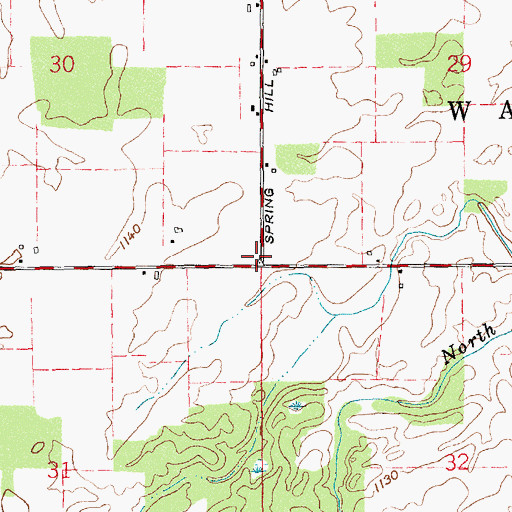 Topographic Map of Elm Hill School (historical), OH