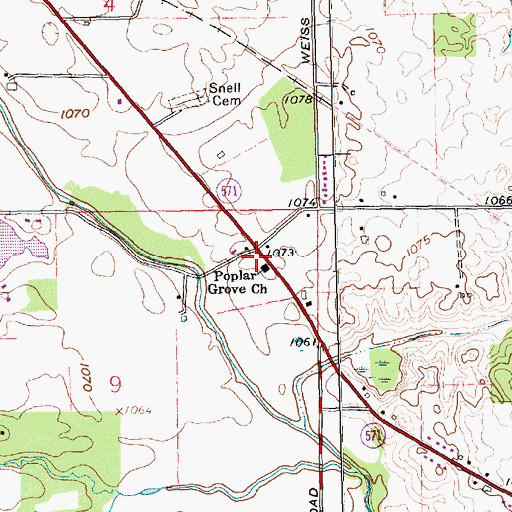 Topographic Map of Flory School (historical), OH