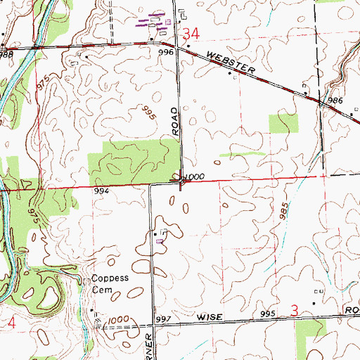 Topographic Map of Hazeldale School (historical), OH