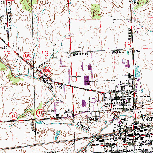 Topographic Map of Indian Creek Park, OH