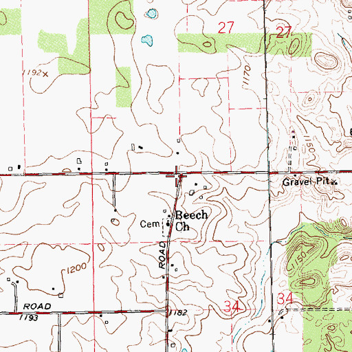 Topographic Map of Sauerkraut School (historical), OH