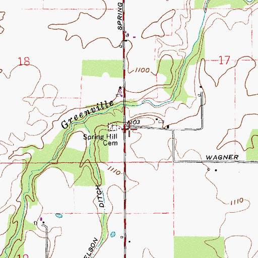 Topographic Map of Spring Hill School (historical), OH