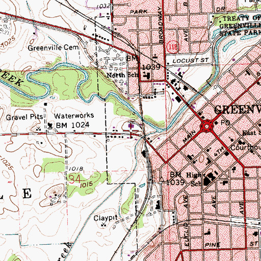 Topographic Map of Tecumseh Boulder Historical Site, OH