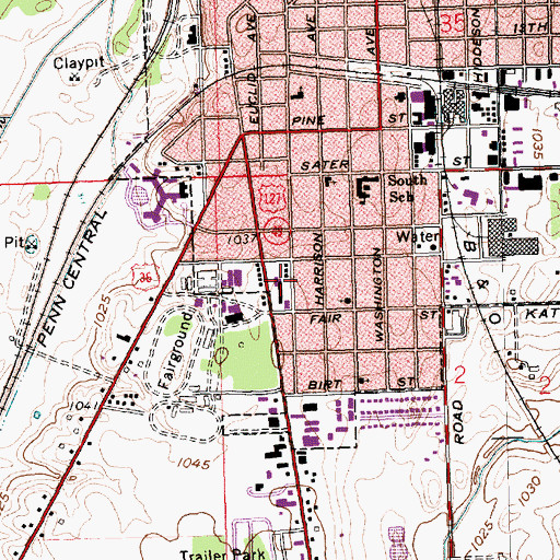 Topographic Map of Wayne HealthCare, OH