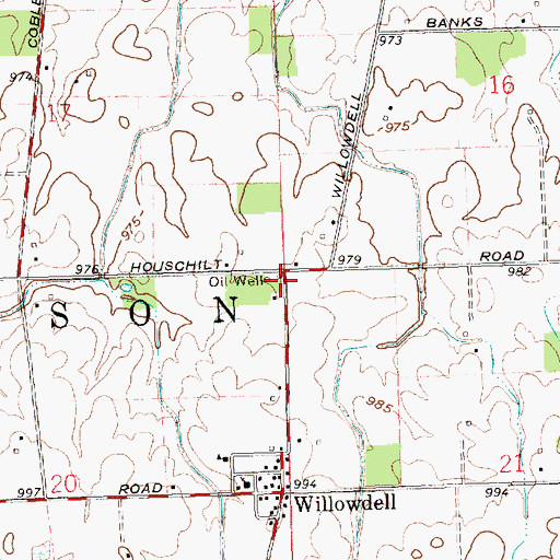 Topographic Map of Willowdell School (historical), OH