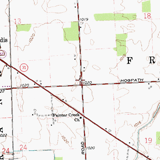 Topographic Map of Minnich School (historical), OH