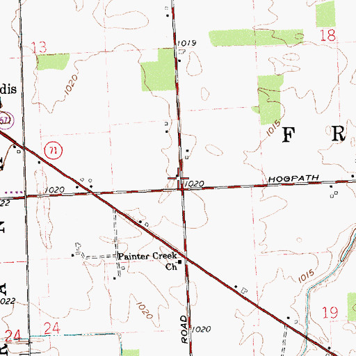 Topographic Map of Minnich School (historical), OH