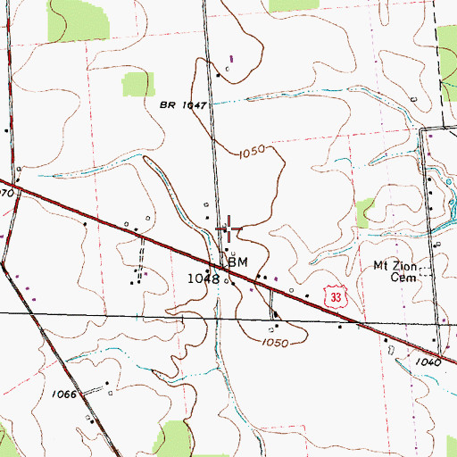 Topographic Map of Amarine School (historical), OH