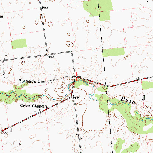 Topographic Map of Arbela, OH