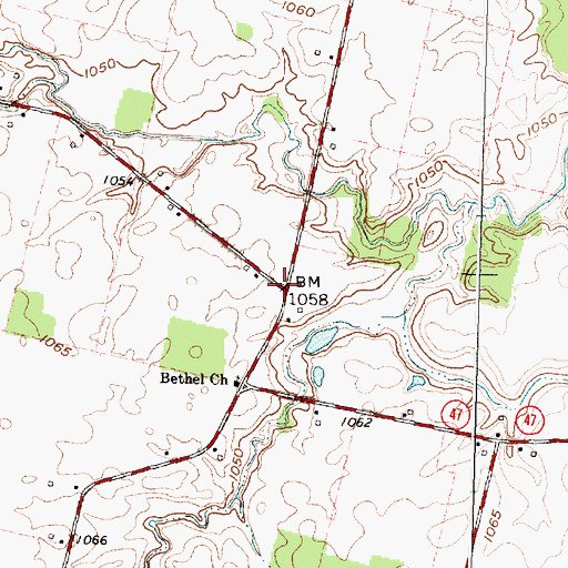 Topographic Map of Bethel School (historical), OH