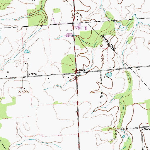 Topographic Map of Blue School (historical), OH