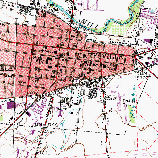 Topographic Map of Cardinal Market Park, OH