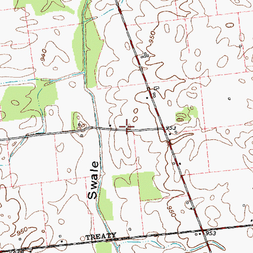 Topographic Map of Chaney School (historical), OH