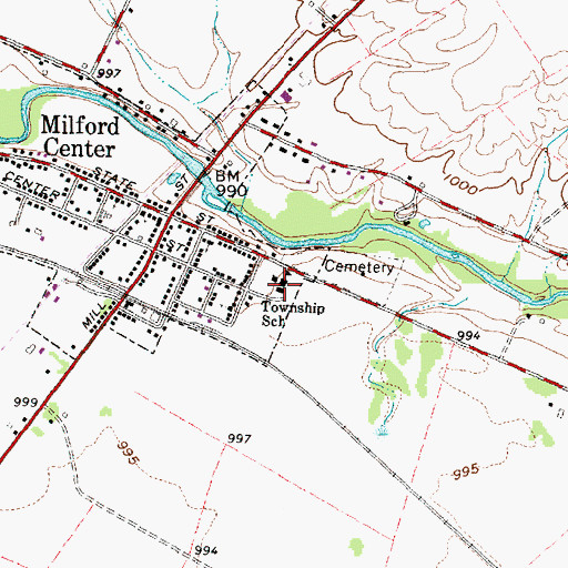Topographic Map of Fairbanks High School, OH