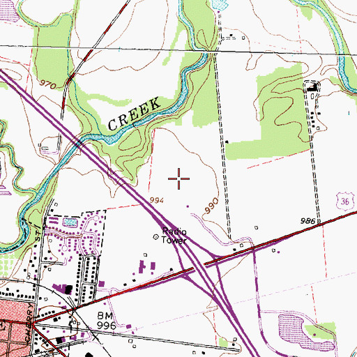Topographic Map of Marysville Square Industrial/Commercial Park, OH