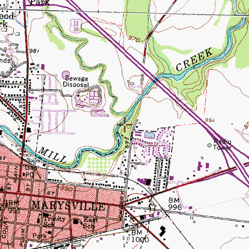 Topographic Map of McCarthy Park, OH