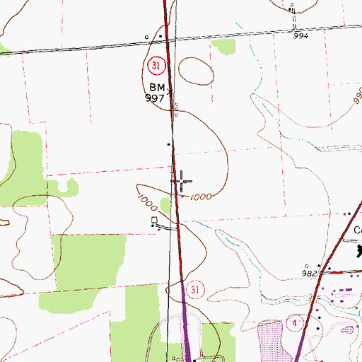 Topographic Map of McFadden School (historical), OH