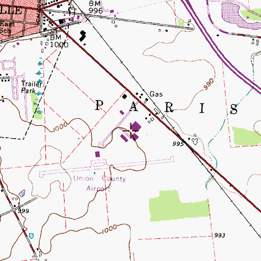 Topographic Map of Mid Ohio Industrial Park, OH