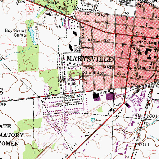 Topographic Map of Ray Lewis Park, OH