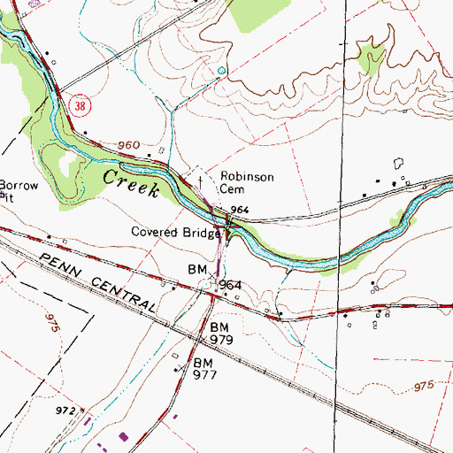 Topographic Map of Reed Bridge, OH