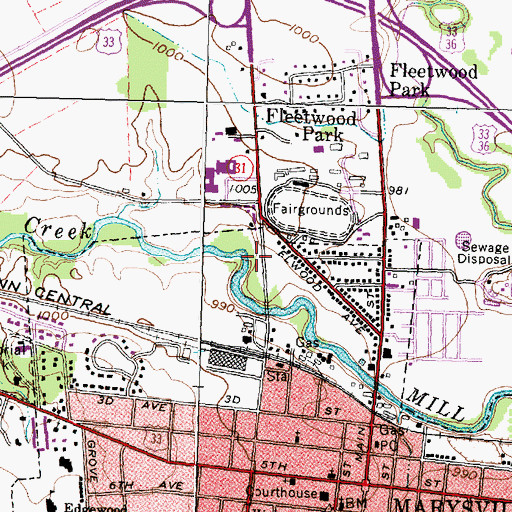 Topographic Map of Schwartzkopf Park, OH