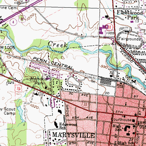 Topographic Map of Scott Circle Park, OH