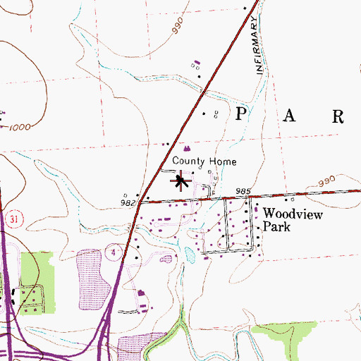 Topographic Map of Union County Home, OH
