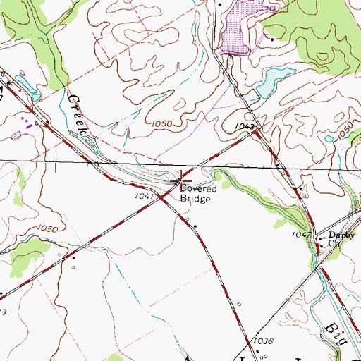 Topographic Map of Upper Darby Bridge, OH