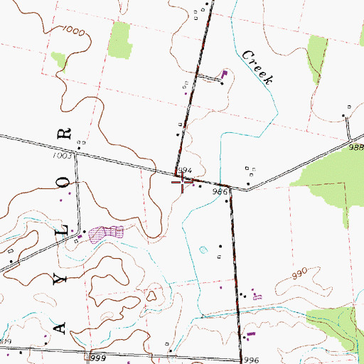 Topographic Map of West Blues Creek School (historical), OH