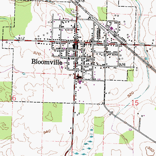 Topographic Map of Bloom Township Elementary School, OH