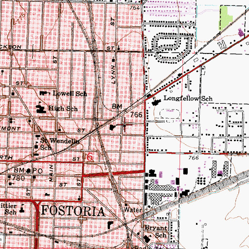 Topographic Map of First Baptist Church, OH
