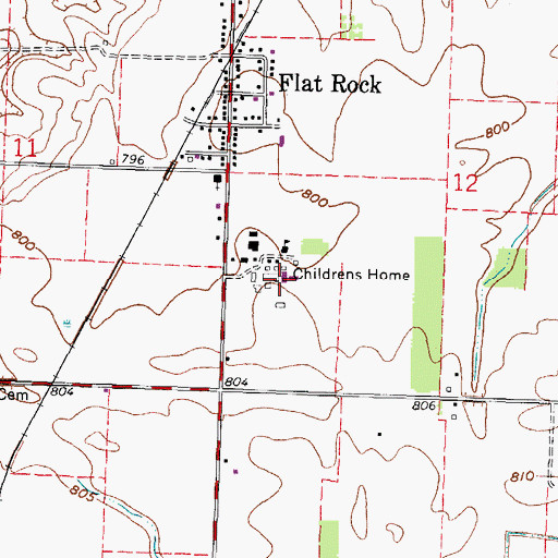 Topographic Map of Flat Rock Childrens Center, OH